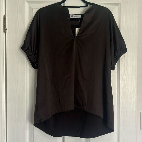 One Size Satin Black Shirtt - BRAND NEW - Caryn Lawn - Picture 1 of 4
